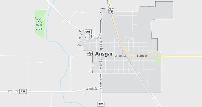 Map of Saint Ansgar, IA