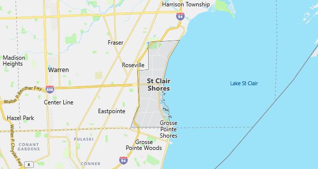 Map of Saint Clair Shores, MI