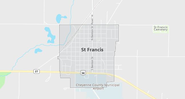 Map of Saint Francis, KS