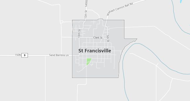 Map of Saint Francisville, IL