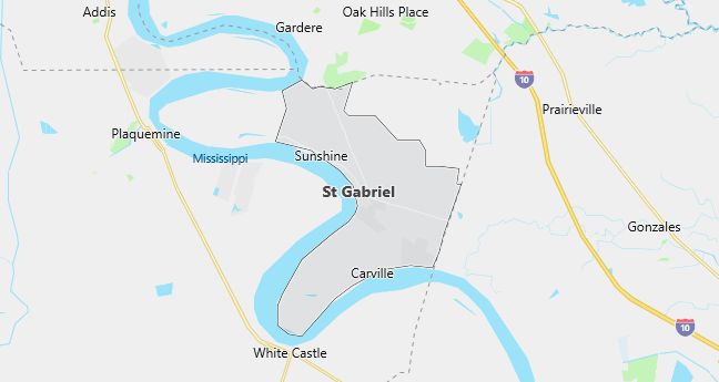 Map of Saint Gabriel, LA