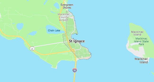 Map of Saint Ignace, MI