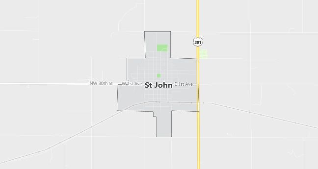 Map of Saint John, KS