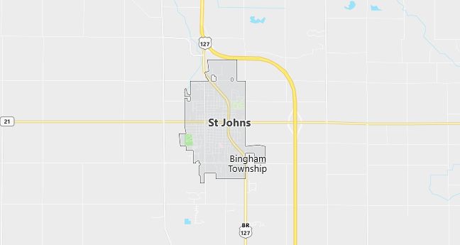 Map of Saint Johns, MI