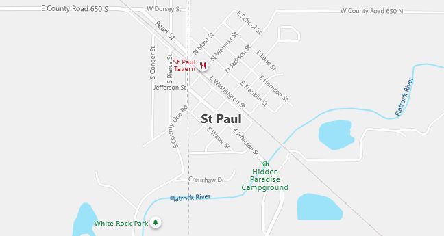 Map of Saint Paul, IN