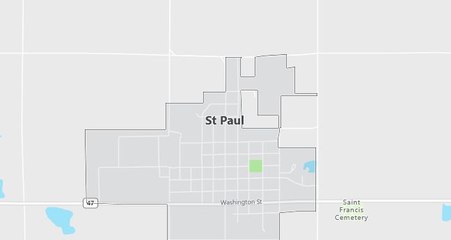 Map of Saint Paul, KS