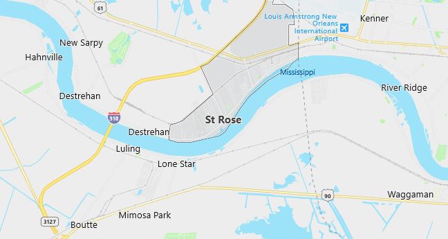 Map of Saint Rose, LA