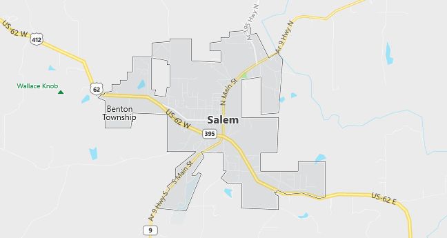 Map of Salem, AR