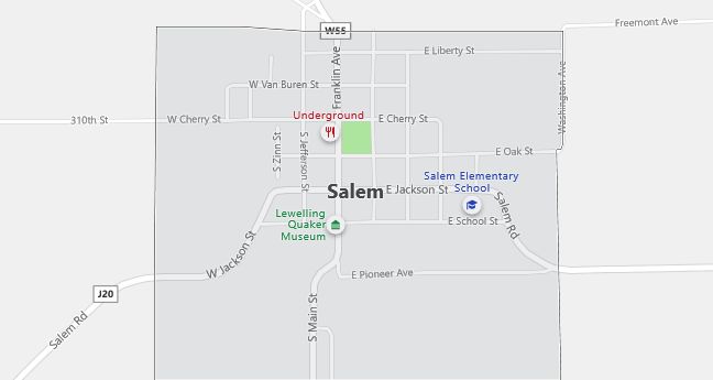 Map of Salem, IA