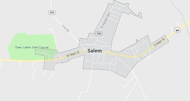 Map of Salem, KY