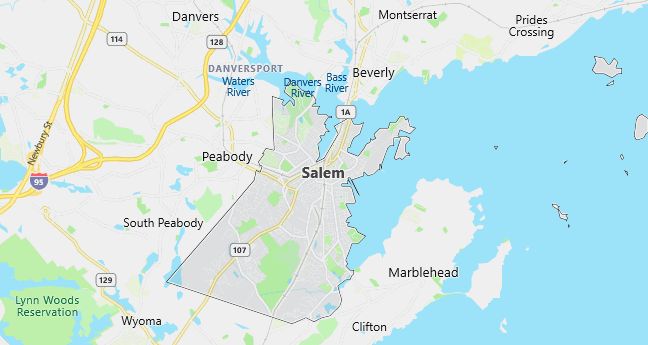 Map of Salem, MA