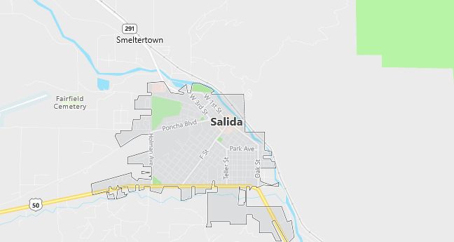 Map of Salida, CO