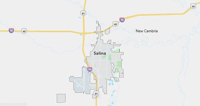 Map of Salina, KS