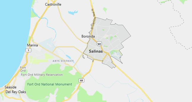 Map of Salinas, CA