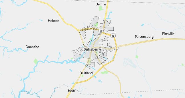 Map of Salisbury, MD