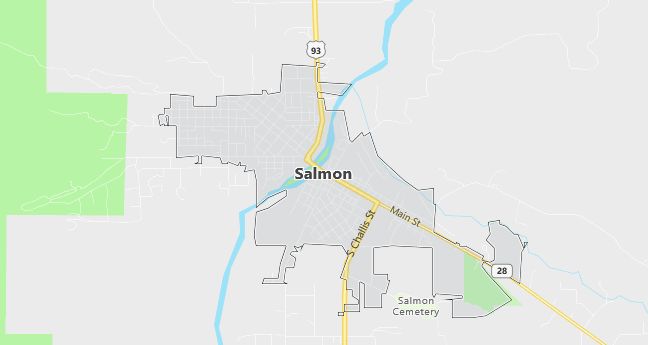 Map of Salmon, ID