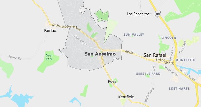 Map of San Anselmo, CA