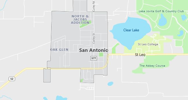 Map of San Antonio, FL