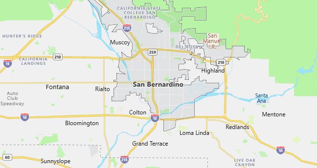 Map of San Bernardino, CA