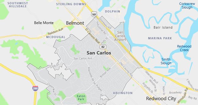 Map of San Carlos, CA