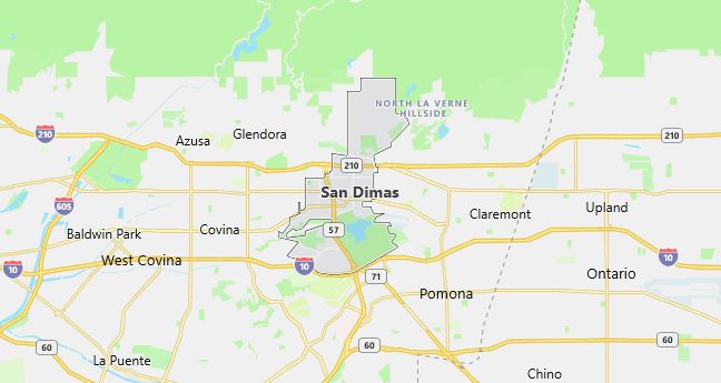 Map of San Dimas, CA