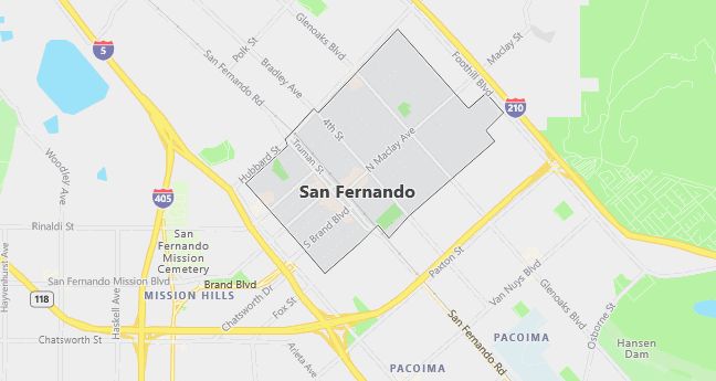 Map of San Fernando, CA