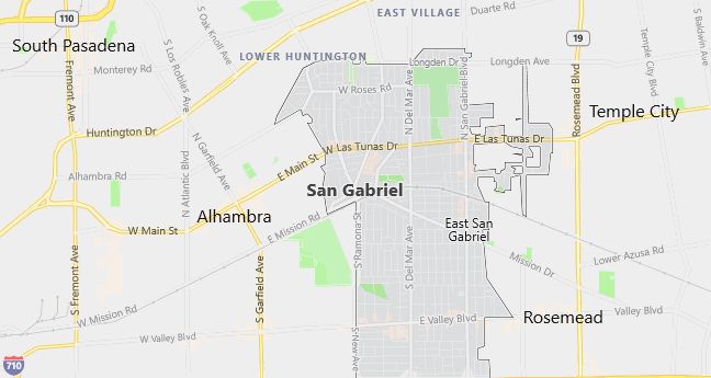 Map of San Gabriel, CA