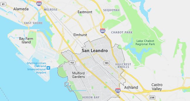 Map of San Leandro, CA