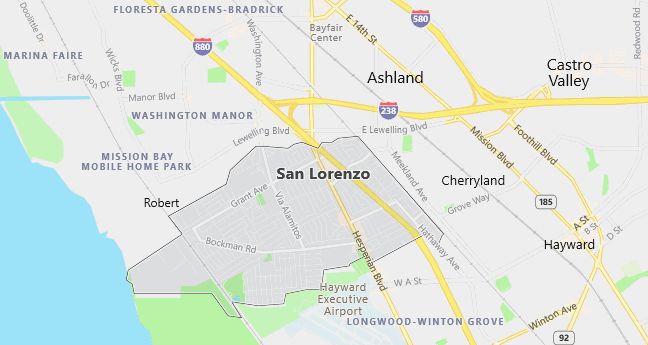 Map of San Lorenzo, CA