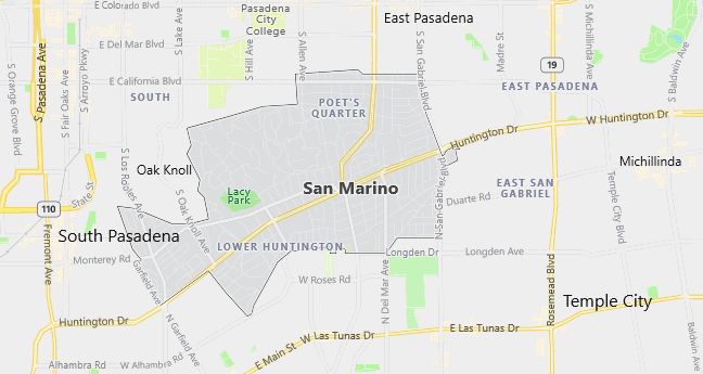 Map of San Marino, CA