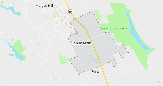 Map of San Martin, CA