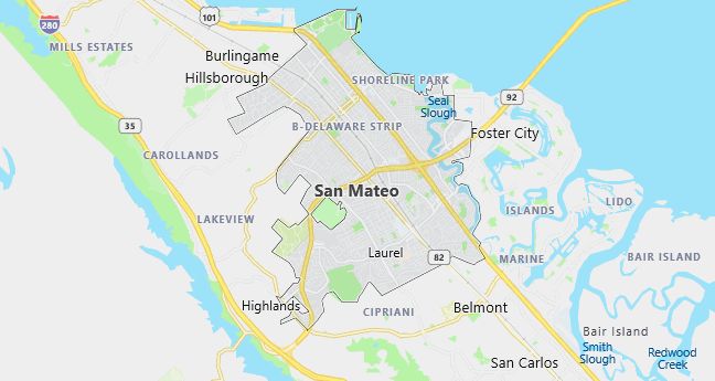 Map of San Mateo, CA