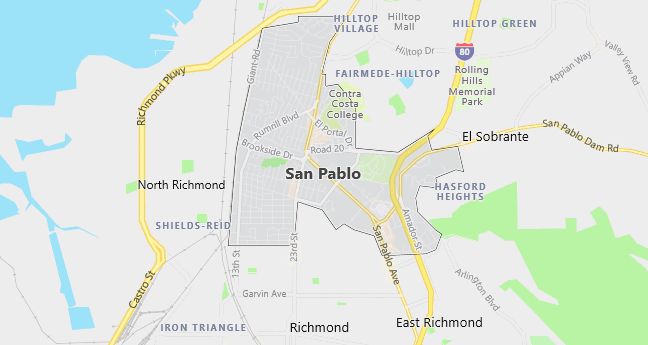 Map of San Pablo, CA