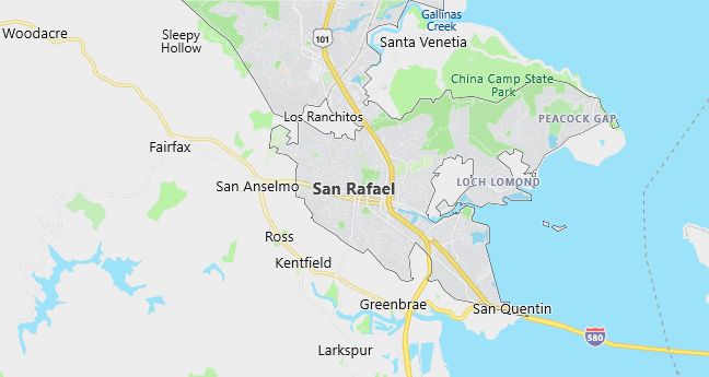 Map of San Rafael, CA