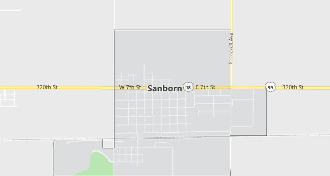 Map of Sanborn, IA