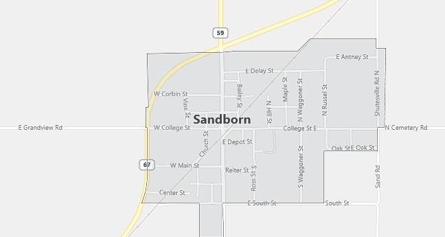 Map of Sandborn, IN