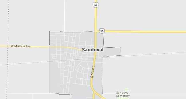 Map of Sandoval, IL