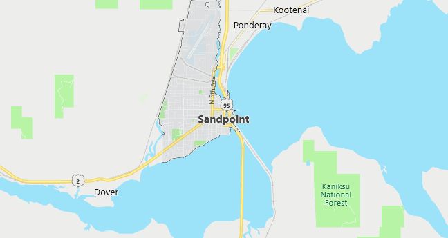 Map of Sandpoint, ID