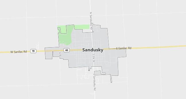 Map of Sandusky, MI