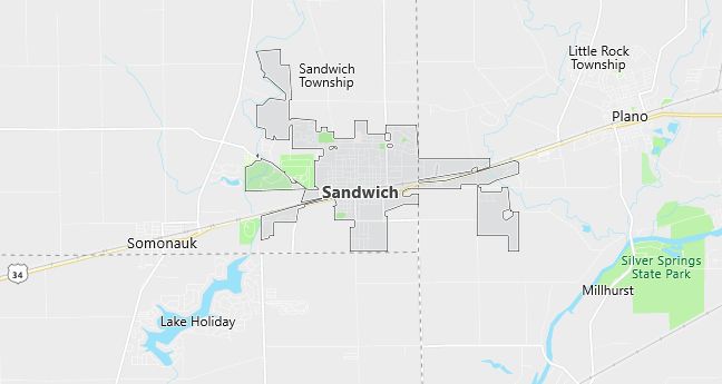 Map of Sandwich, IL