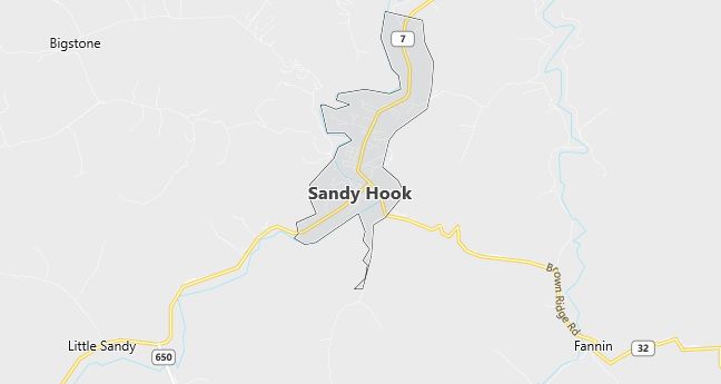 Map of Sandy Hook, KY