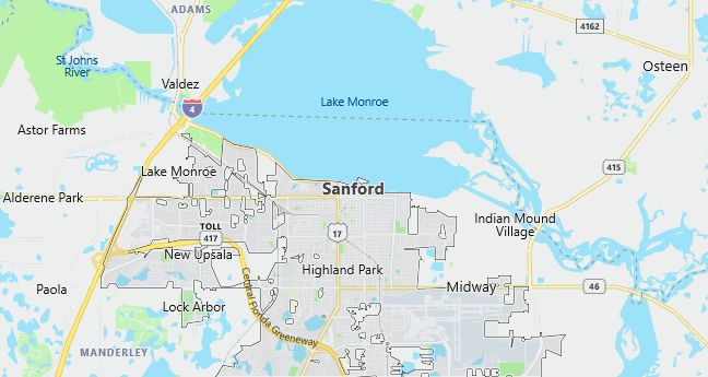 Map of Sanford, FL