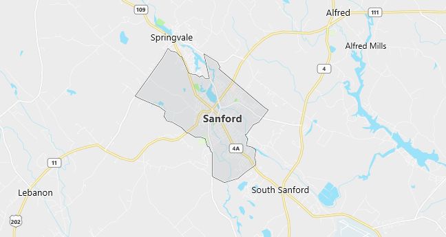 Map of Sanford, ME