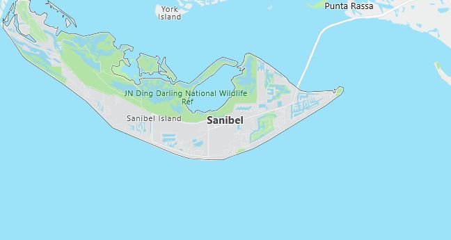 Map of Sanibel, FL