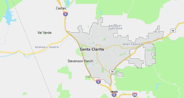 Map of Santa Clarita, CA