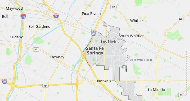 Map of Santa Fe Springs, CA