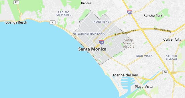 Map of Santa Monica, CA