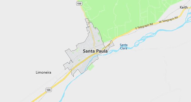 Map of Santa Paula, CA