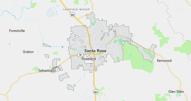 Map of Santa Rosa, CA