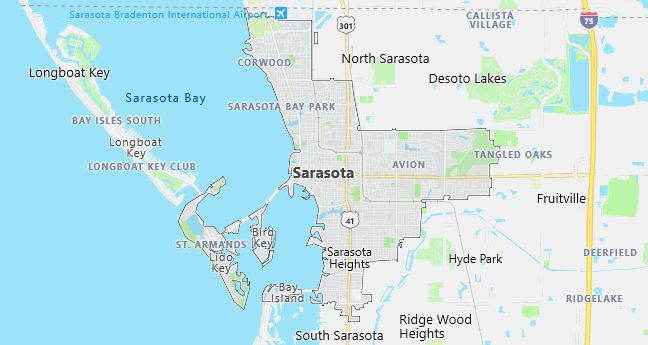 Map of Sarasota, FL